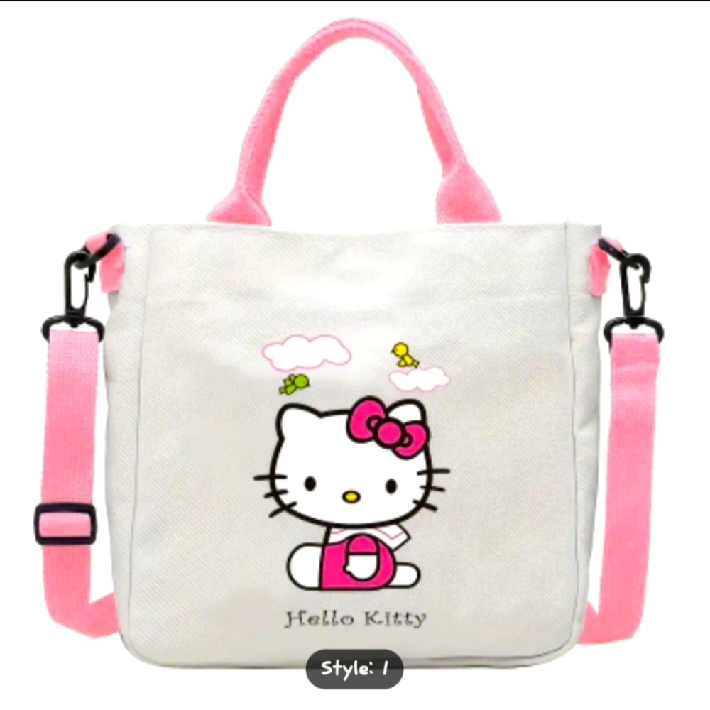 HELLO KITTY HAND BAG AND ATTACHABLE SHOULDER STRAP BAG - Picture 1 of 4